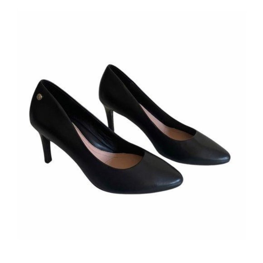 Taryn Rose Tamara Black Leather Pump Sz 7